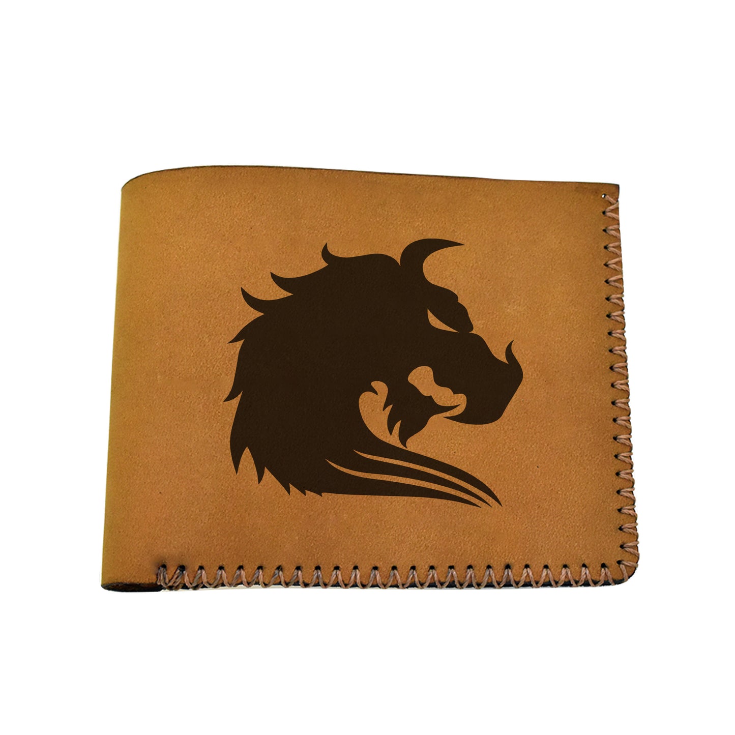 Men's Tribal Horse 2 Handmade Genuine Leather Blocking Bifold Wallet MHLT_02_BRN