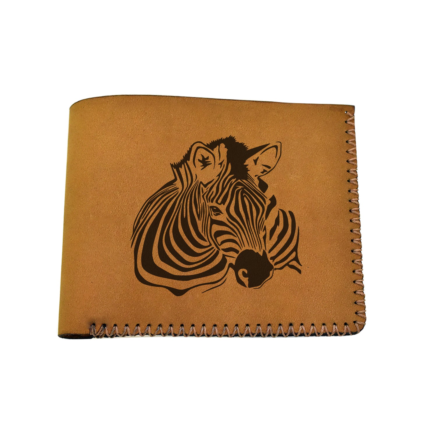 Men's Tribal Horse 2 Handmade Genuine Leather Blocking Bifold Wallet MHLT_02_BRN