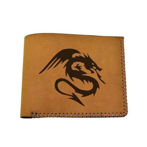 Men's Tribal Horse 2 Handmade Genuine Leather Blocking Bifold Wallet MHLT_02_BRN