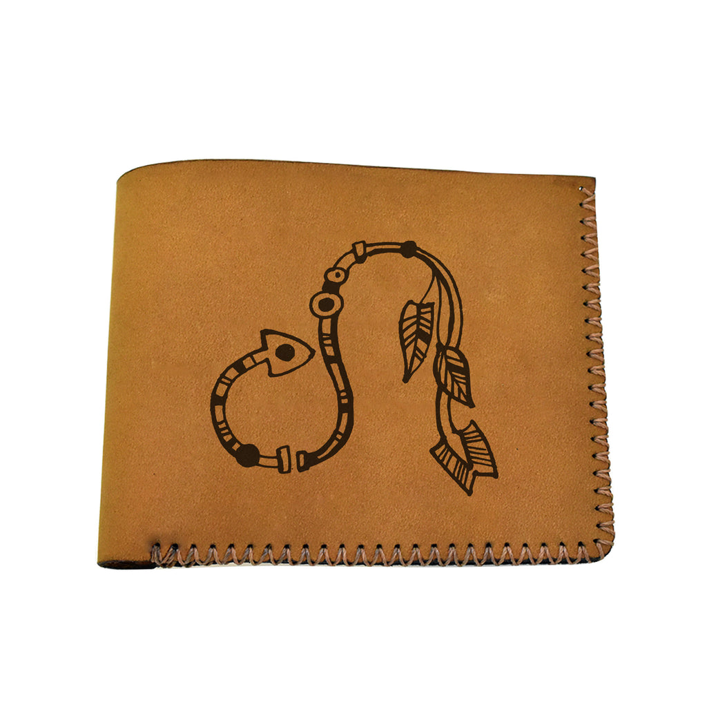 Men's Astrology Horoscope 3 Genuine Leather Blocking Bifold Wallet MHLT_02_BRN