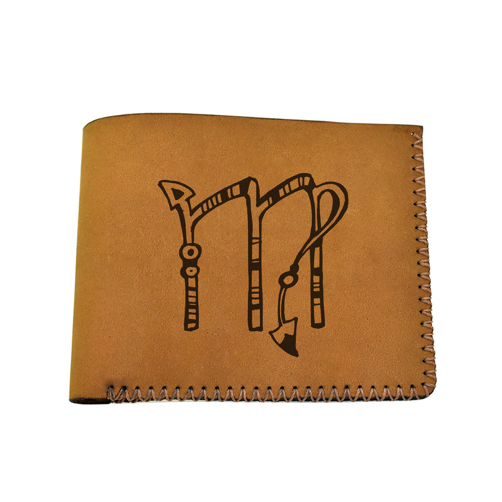 Men's Astrology Horoscope 3 Genuine Leather Blocking Bifold Wallet MHLT_02_BRN