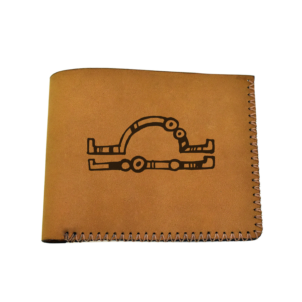 Men's Astrology Horoscope 3 Genuine Leather Blocking Bifold Wallet MHLT_02_BRN