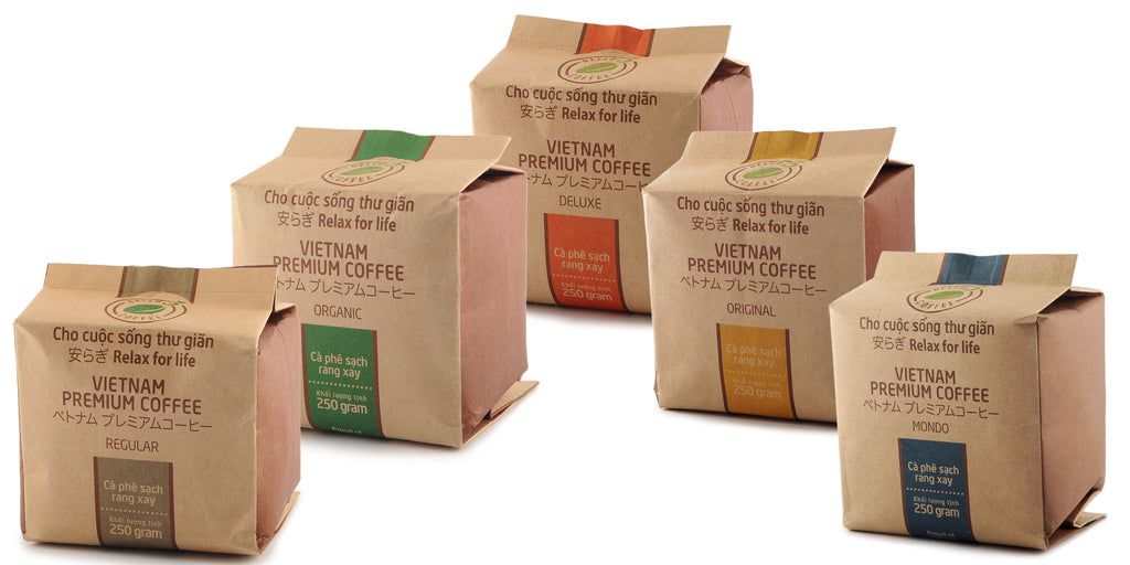 Hello 5 Vietnamese Premium Coffee 250 Grams Organic, Original, Deluxe, Regular, Mondo