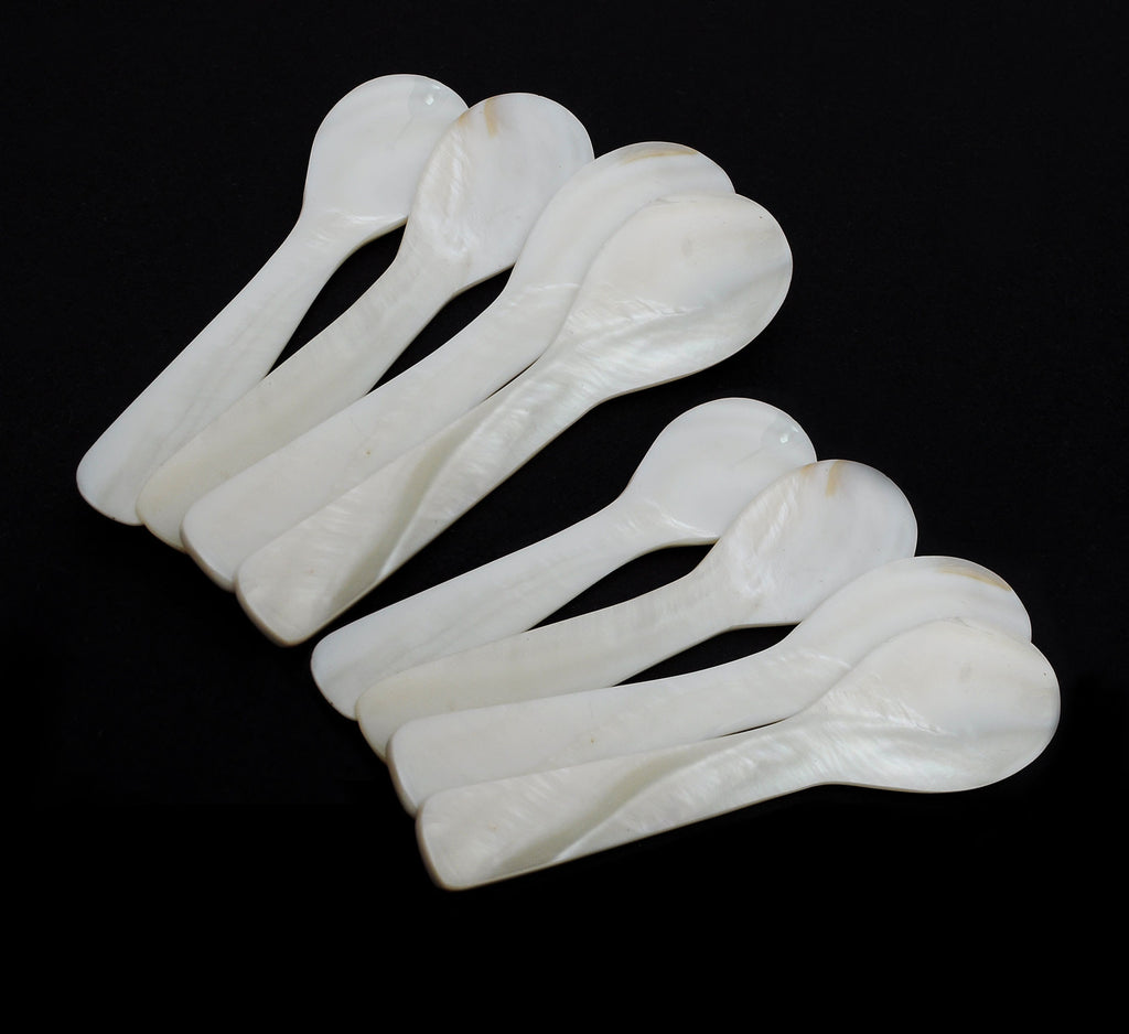 Mother of Pearl Shell Silverware Vietnam Organic Seashell Spice Dessert Spoon Small Sz