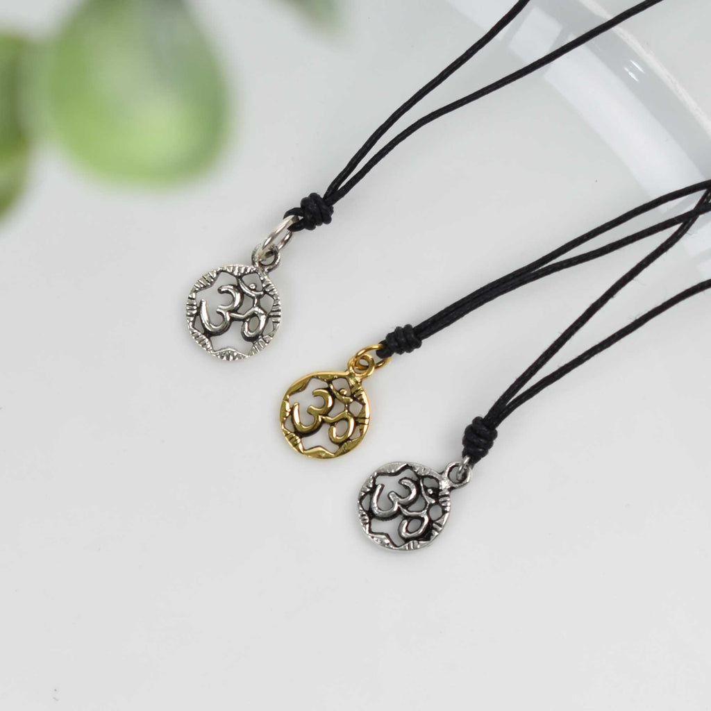 Beautiful Hindu Ohm Silver Pewter Gold Brass Charm Necklace Pendant Jewelry