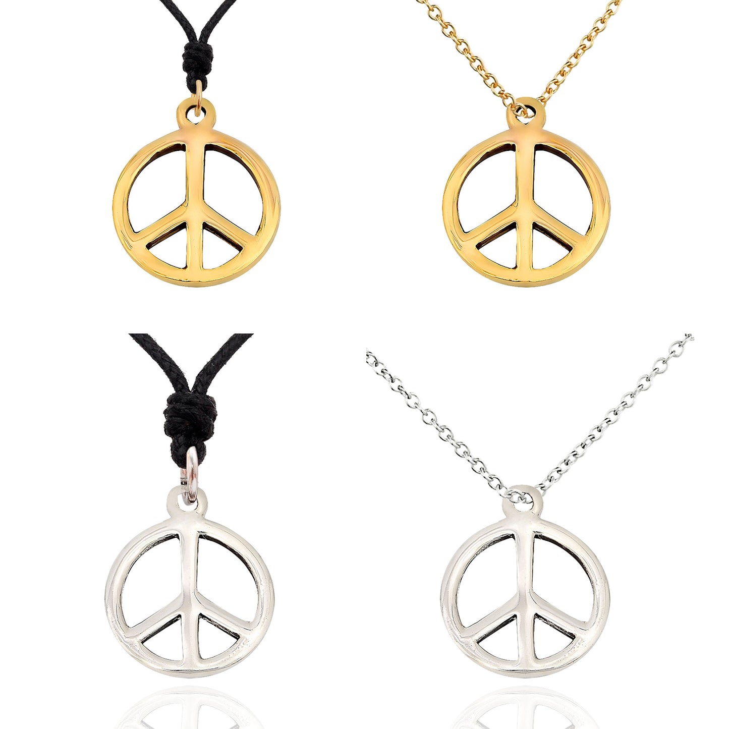 Peace Sign 92.5 Sterling Silver Brass Pewter Charm Necklace Pendant Jewelry