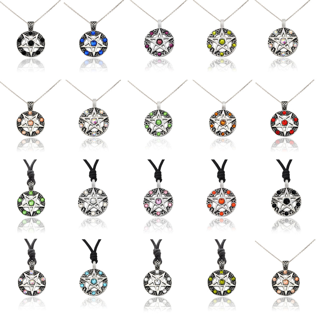 Pentagram Silver Pewter Charm Necklace Pendant Jewelry