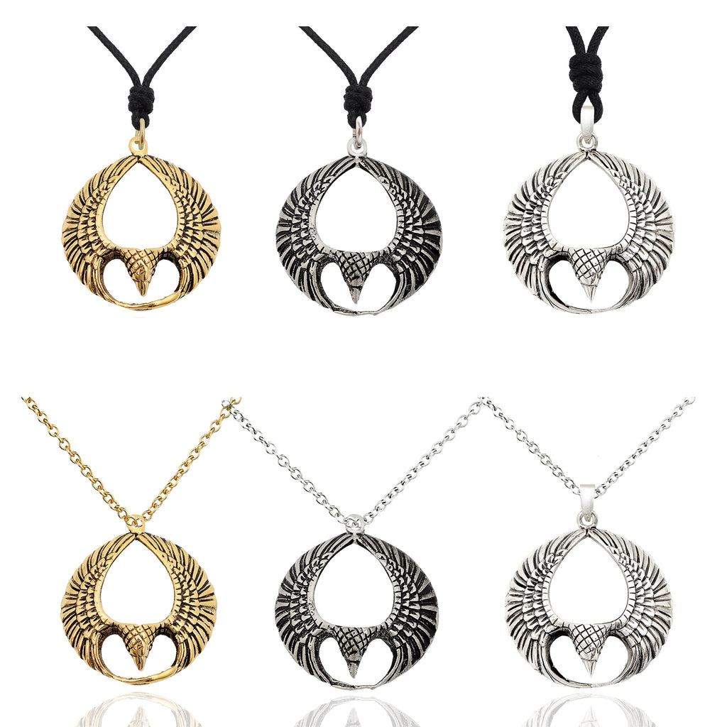 Spread Open Phoenix Wing Sterling Silver Brass Pewter Necklace Pendant Jewelry