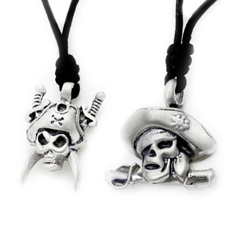 Original Pirate Silver Pewter Charm Necklace Pendant Jewelry