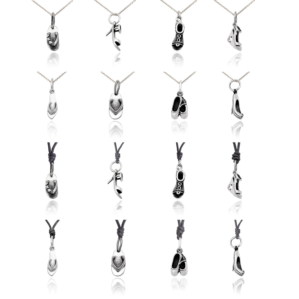 Lovely Sandal Shoes Beach 92.5 Sterling Silver Brass Necklace Pendant Jewelry