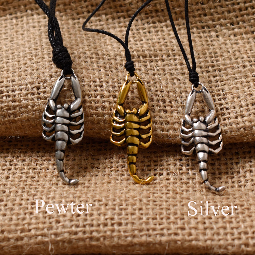 New Scorpion 92.5 Sterling Silver Pewter Gold Brass Necklace Pendant Jewelry