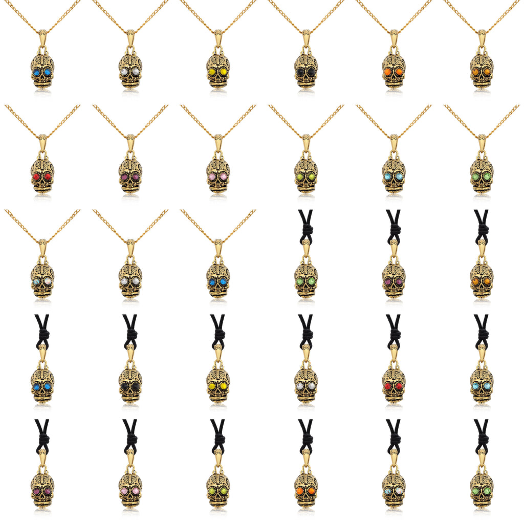 New Mexican Skull Cross Jesus Handmade Gold Brass Necklace Pendant Jewelry