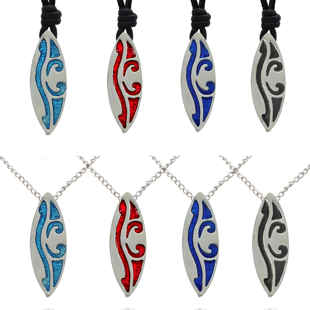 Pattern Surfboard Charm Silver Pewter Charm Necklace Pendant Jewelry