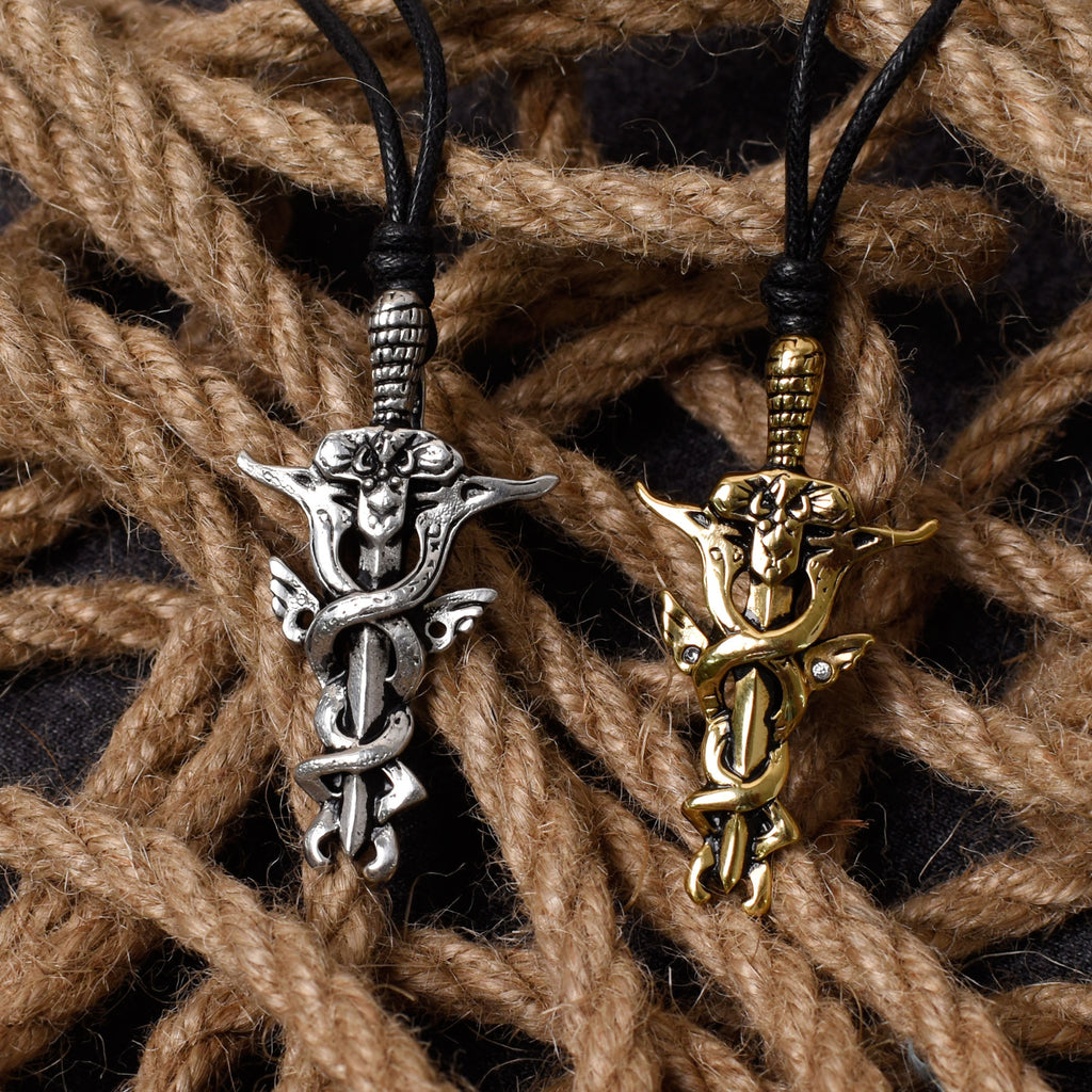 Holy Sword Silver Pewter Gold Brass Charm Necklace Pendant Jewelry