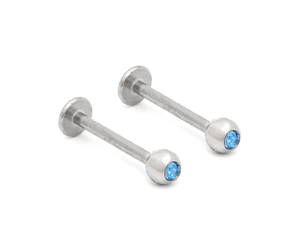 1 Stainless Crystal Stud Earrings Body Piercing Jewelry