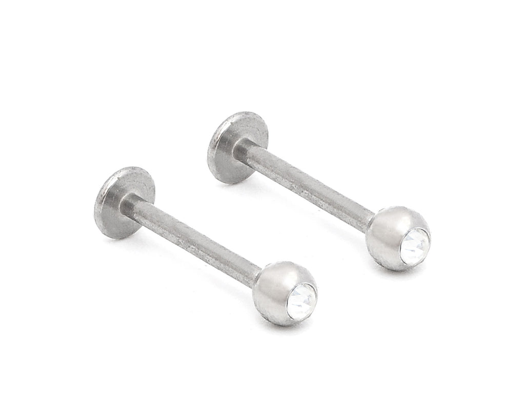 1 Stainless Crystal Stud Earrings Body Piercing Jewelry