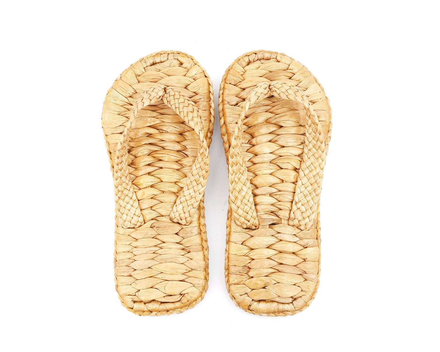 Natural Handmade - Flip-flops Slippers for Men and Ladies - Hand Woven Water Hyacinth - Crochet Style