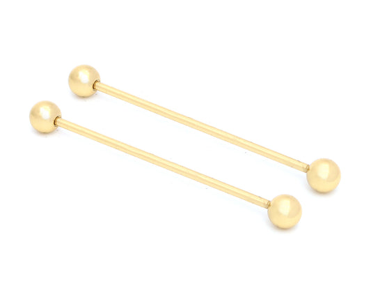 1 Yellow Stainless Steel Internally Threaded Industrial Barbell Ear Piercing Body Piercing Jewelry