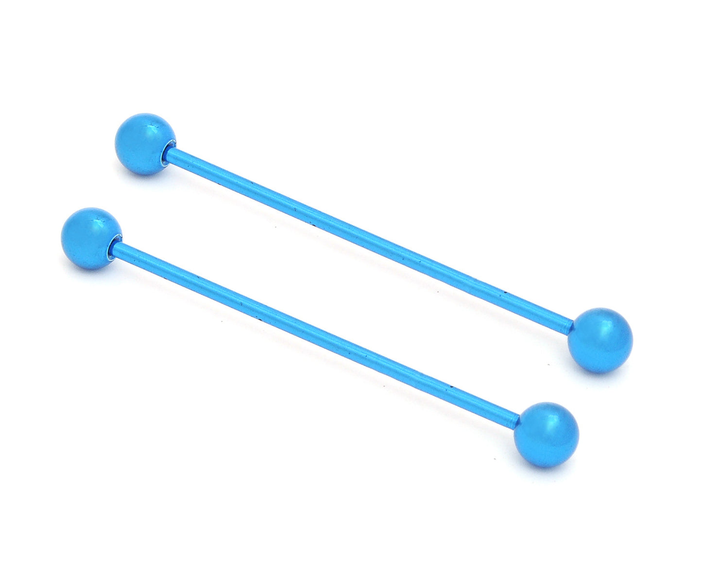 1 Blue Stainless Steel Internally Threaded Industrial Barbell Ear Piercing Body Piercing Jewelry
