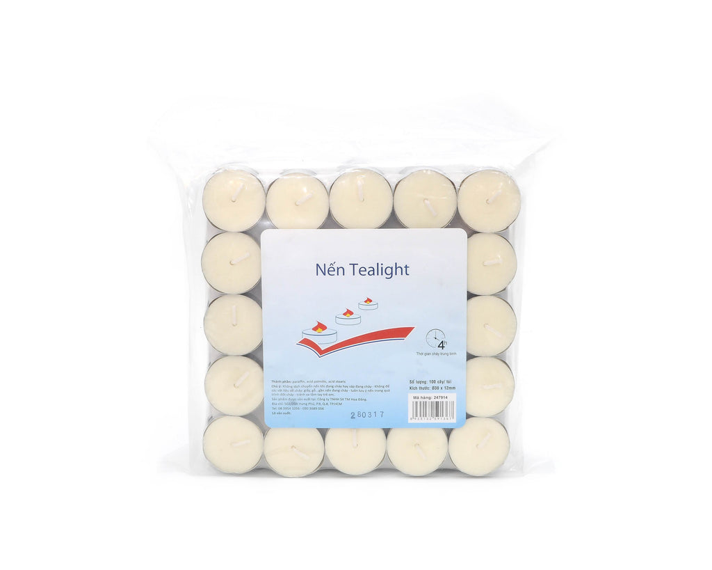 Stark White Unscented High Quality Wax Blend Tea Light Candles