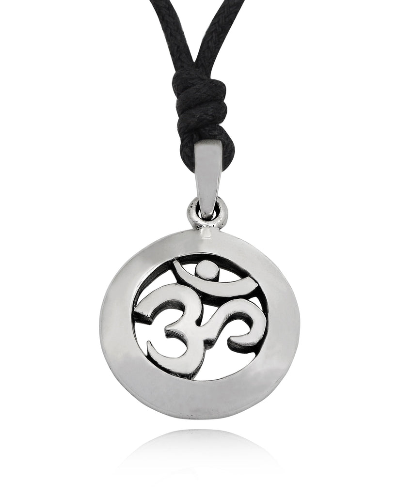 Trendy Hindu Om Ohm 92.5 Sterling Silver Pewter Brass Necklace Pendant Jewelry