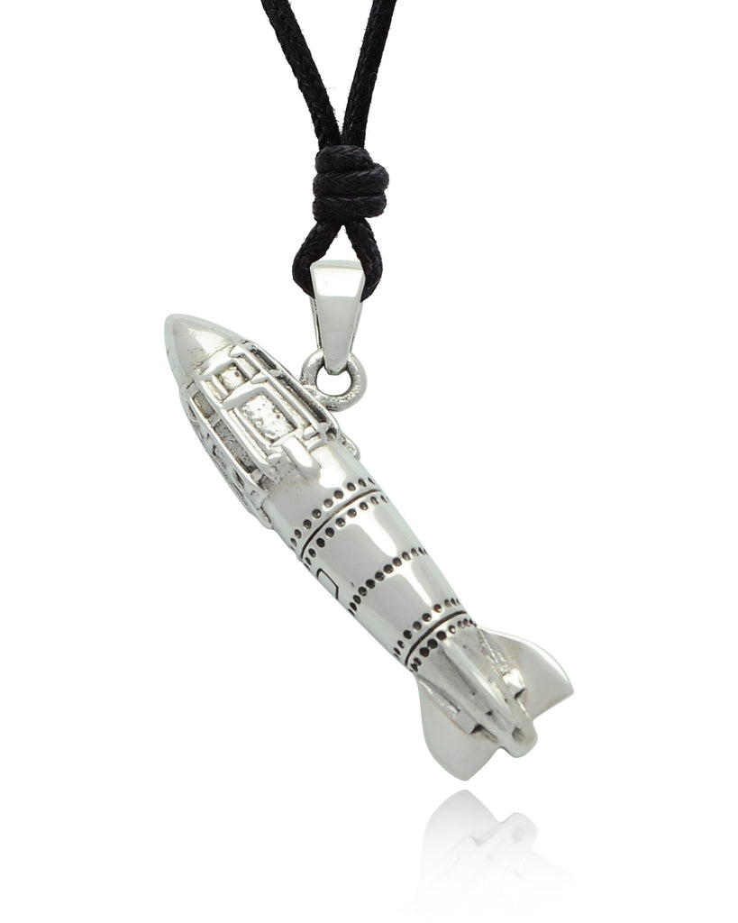 Missile Rocket Pendant Necklace 925 Sterling Silver/Pewter/ Brass - Military Aviation Jewelry