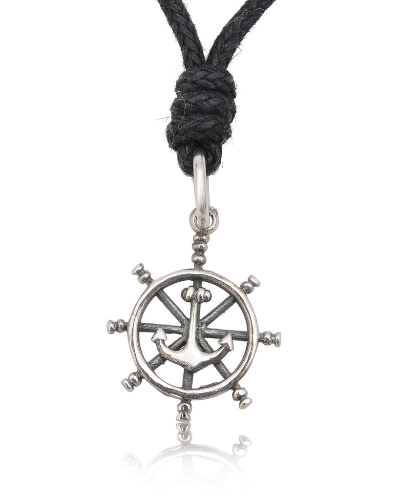 Ship Anchor Boat Wheel Pewter Sterling-silver Brass Necklace Pendant Jewelry
