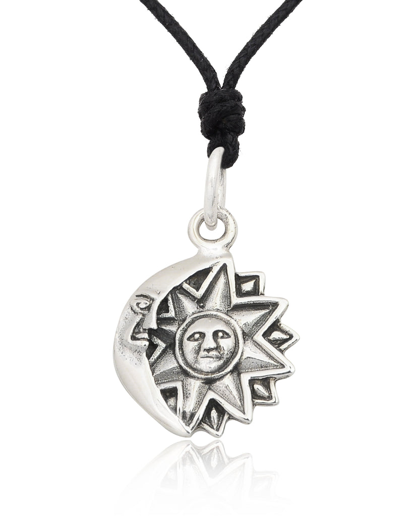 Sun and Moon 92.5 Sterling Silver Pewter Brass Necklace Pendant Jelwery