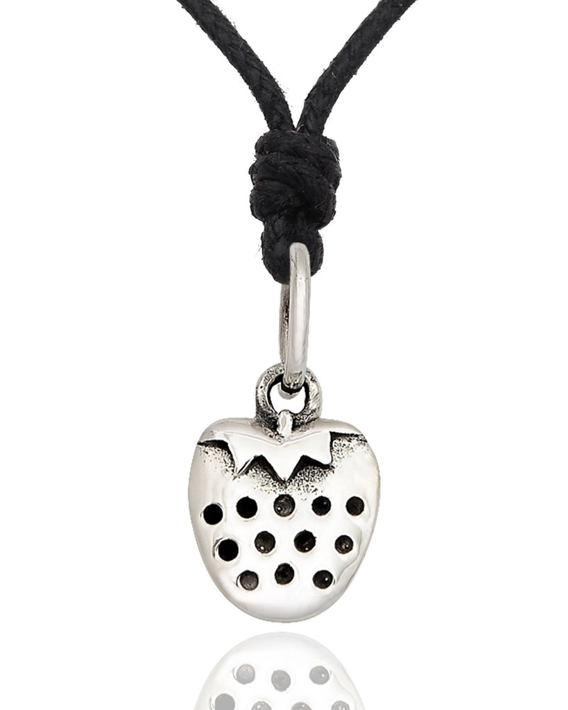 Strawberry Fruit 92.5 Sterling Silver Pewter Brass Necklace Pendant Jewelry