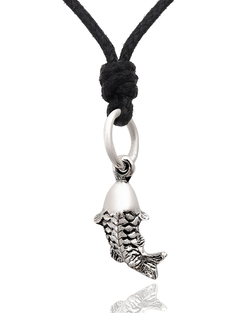Japanese Koi Fish Pisces 92.5 Sterling Silver Brass Necklace Pendant Jewelry