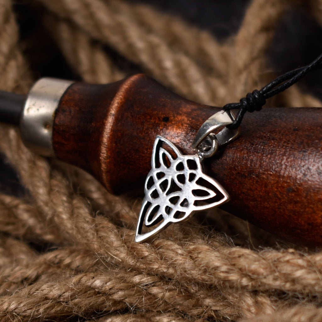 Classic Trilogy Triquetra 92.5 Sterling Silver Gold Brass Necklace Pendant Jewelry