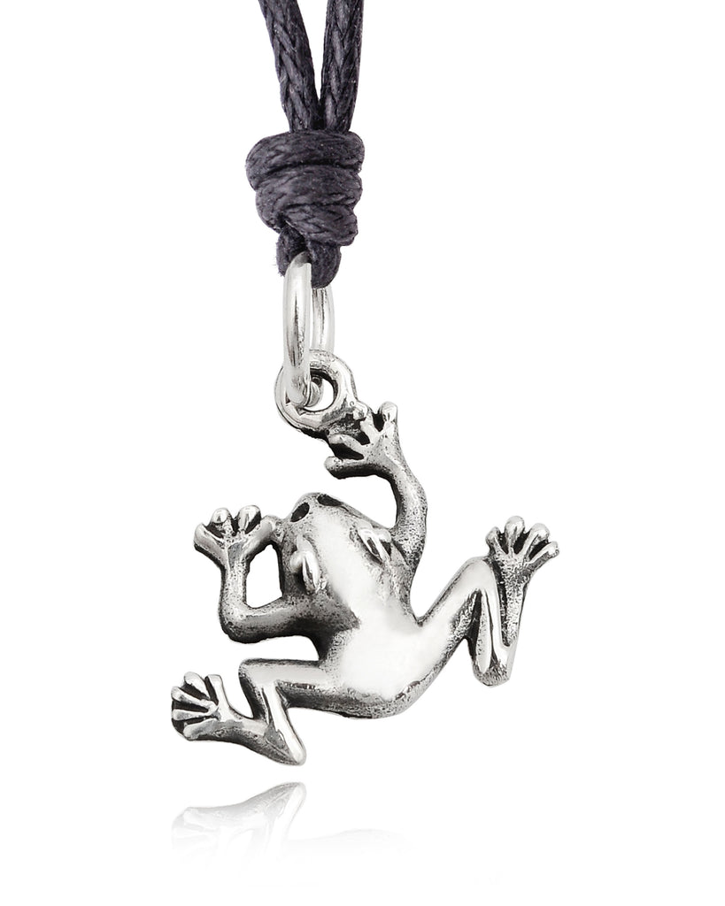 Frog Toad Prince 92.5 Sterling Silver Gold Brass Charm Necklace Pendant Jewelry