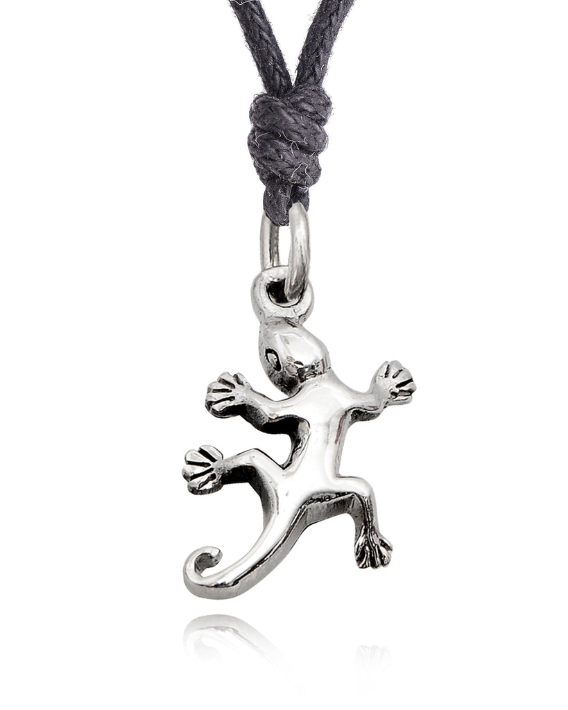 Lizard Reptile Handmade 92.5 Sterling Silver Brass Necklace Pendant Jewelry