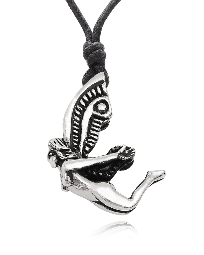 Fairy Pixie 92.5 Sterling Silver Charm Necklace Pendant Jewelry