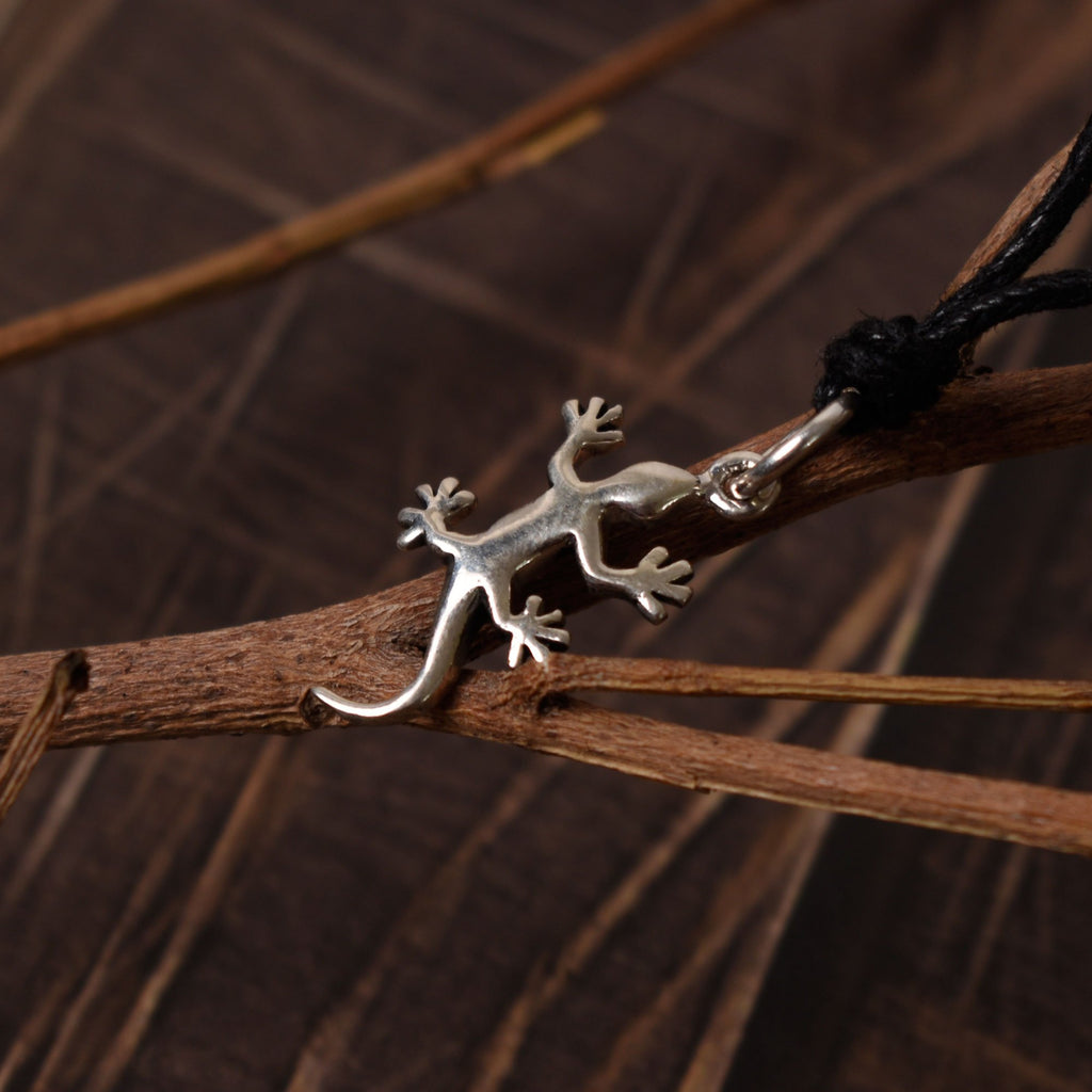 Lizard Reptile Handmade 92.5 Sterling Silver Necklace Pendant Jewelry