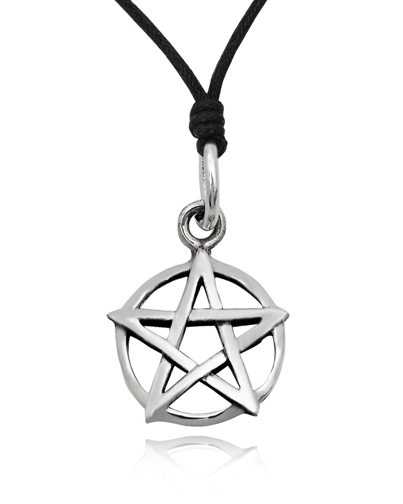 Durable Pentagram 92.5 Sterling Silver Pewter Brass Necklace Pendant Jewelry