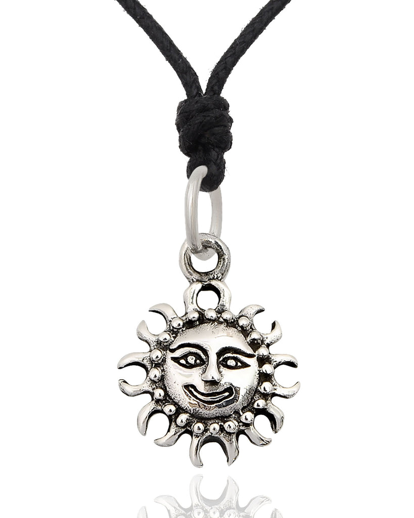 Mini Sun 92.5 Sterling Silver Gold Brass Charm Necklace Pendant Jewelry