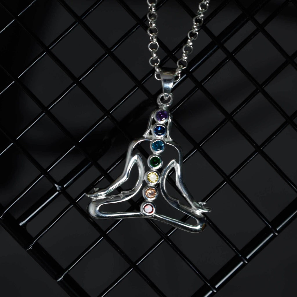 Chakara Yoga 92.5 Sterling Silver Pewter Brass Charm Necklace Pendant Jewelry