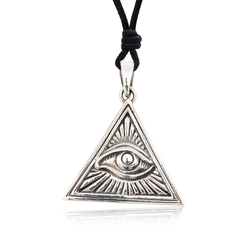 Eye Of Providence 92.5 Sterling Silver Pewter Brass Necklace Pendant Jewelry