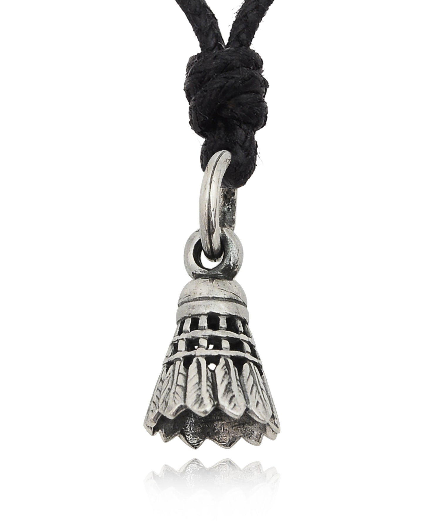 Shuttlecock 92.5 Sterling Silver Gold Brass Charm Necklace Pendant Jewelry