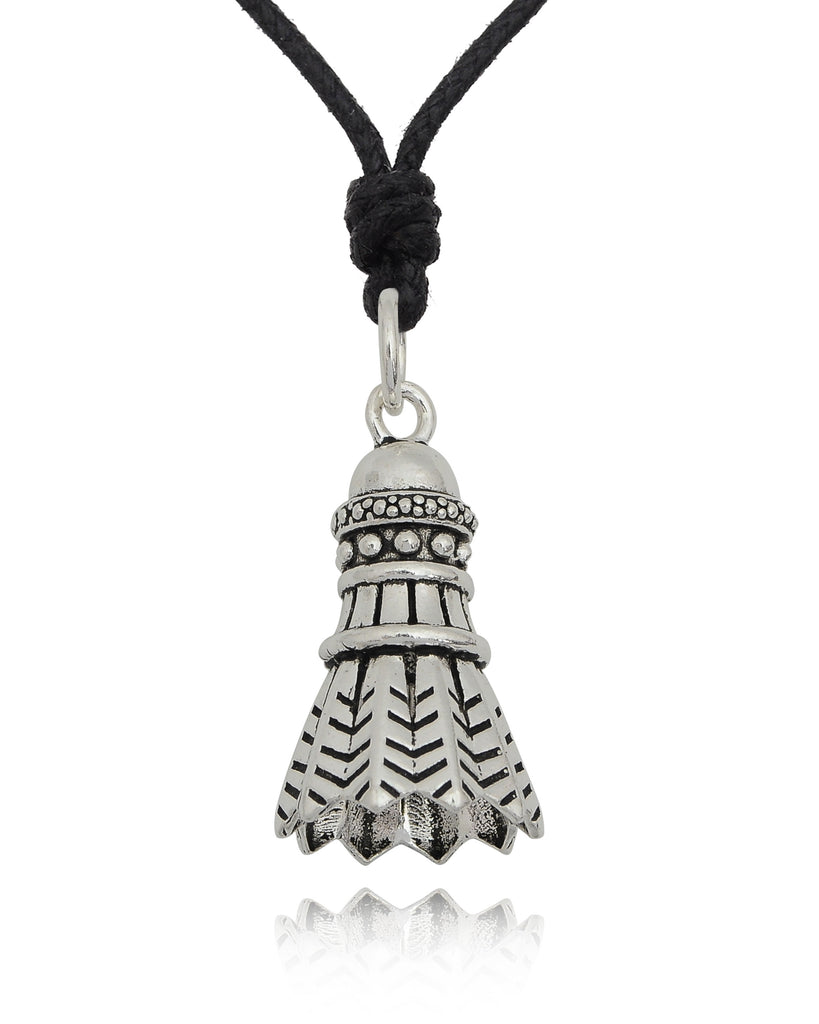 Shuttlecock 92.5 Sterling Silver Gold Brass Charm Necklace Pendant Jewelry