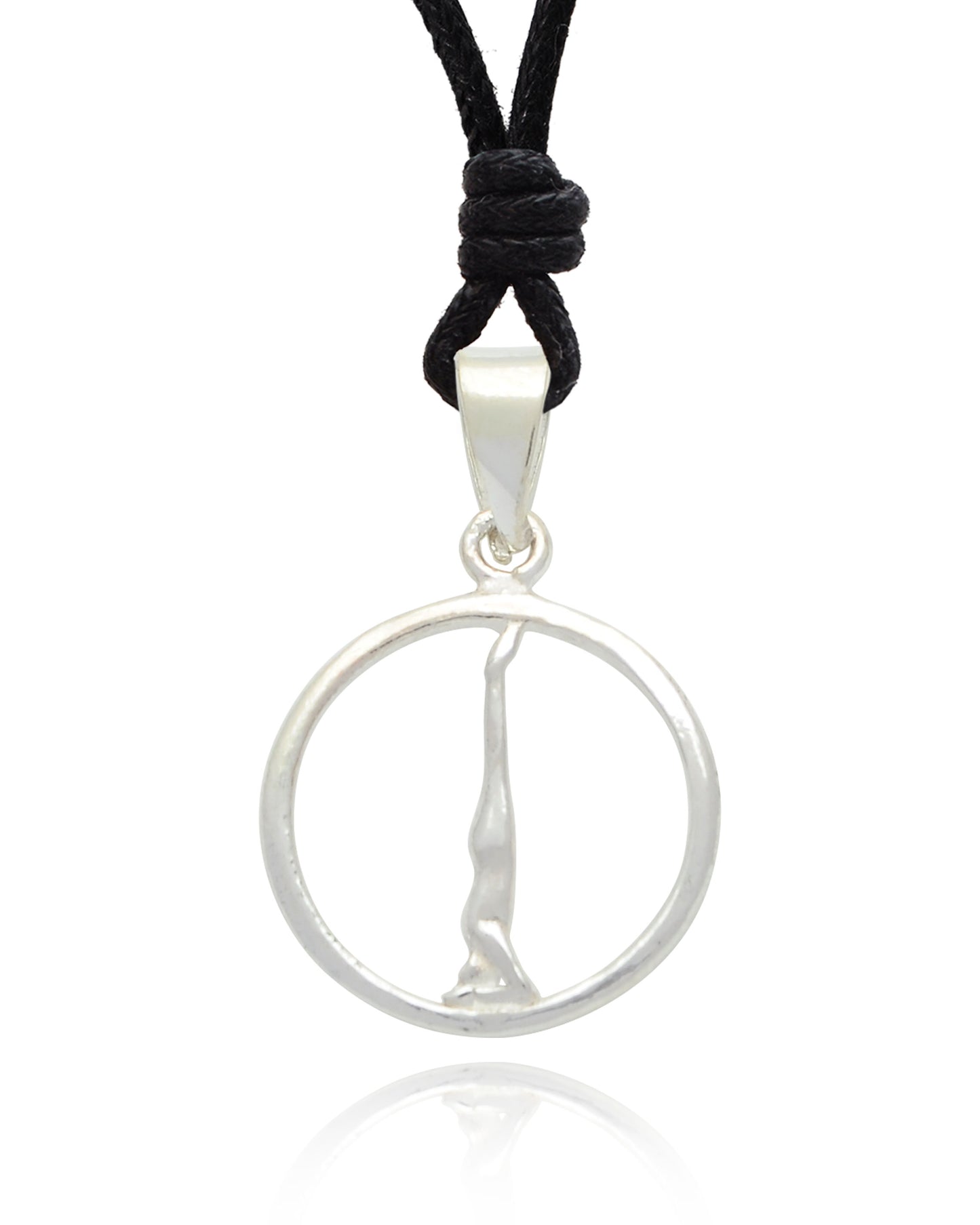 Yoga Pose 92.5 Sterling Silver Brass Charm Necklace Pendant Jewelry
