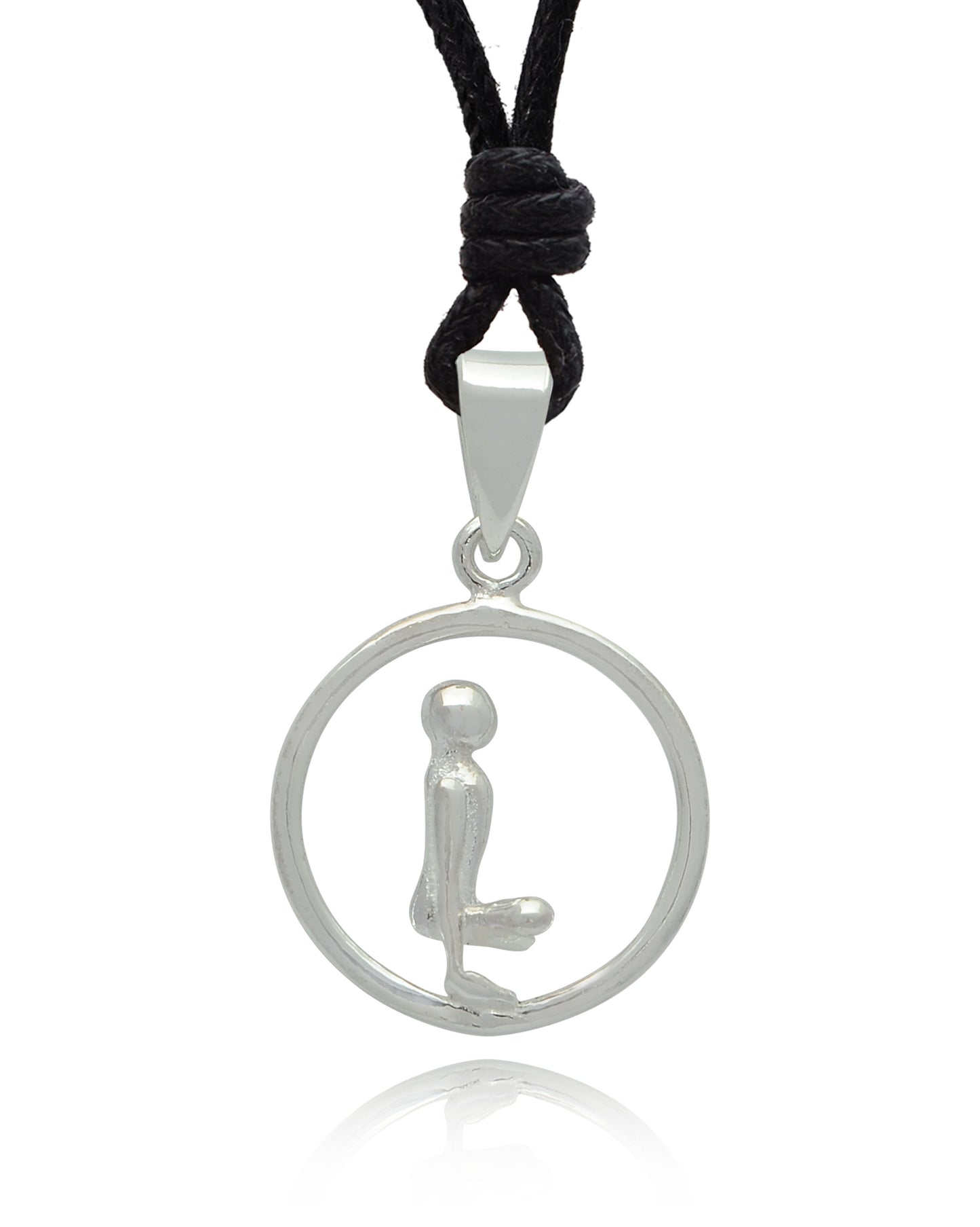 Yoga Pose 92.5 Sterling Silver Brass Charm Necklace Pendant Jewelry