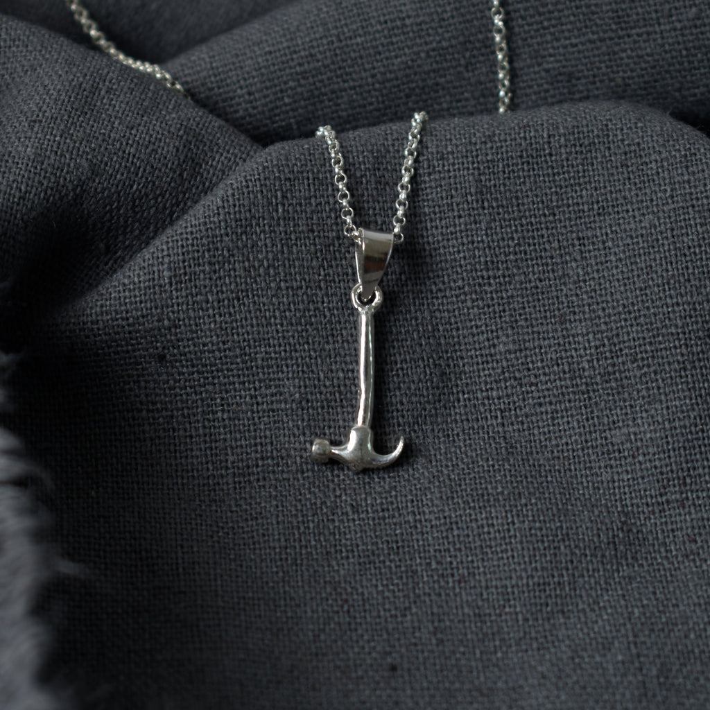Hammer 92.5 Sterling Silver Gold Brass Necklace Pendant Jewelry