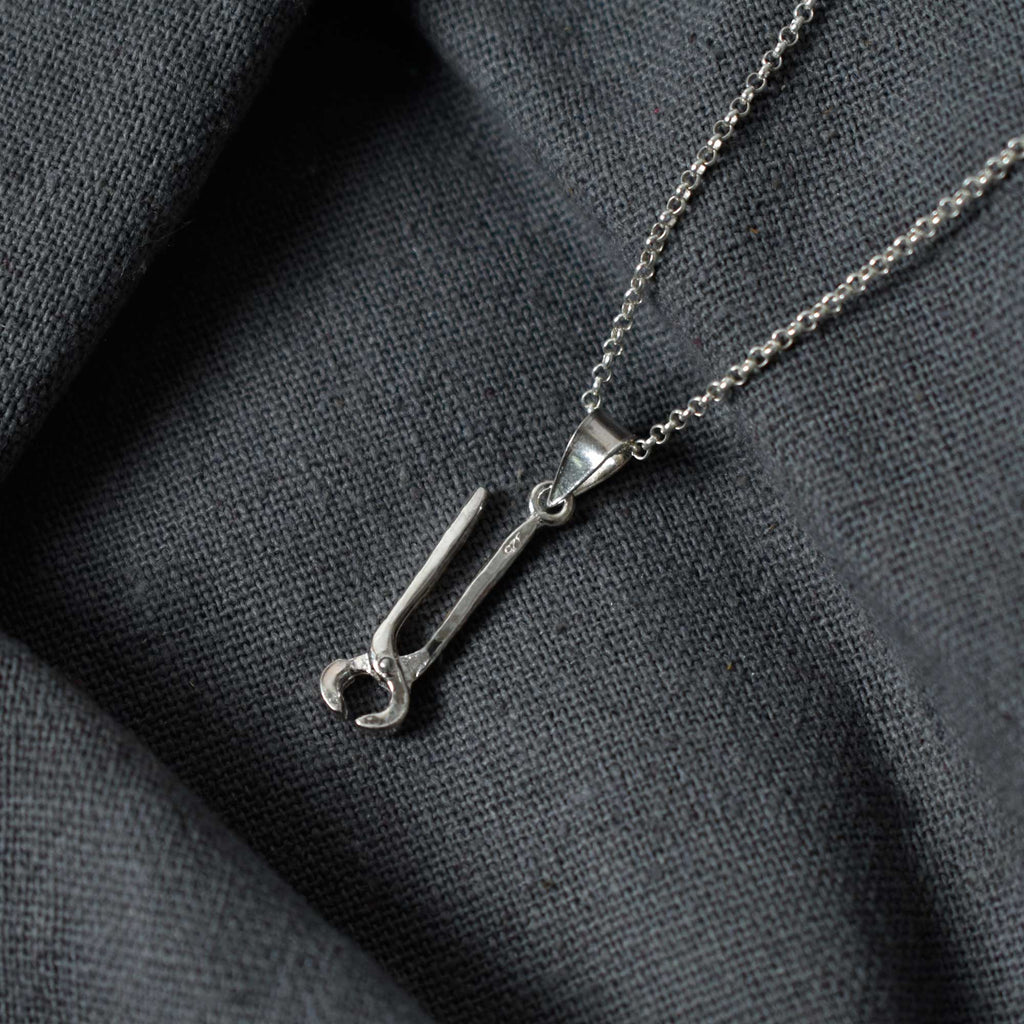 Spring Clamp 92.5 Sterling Silver Gold Brass Necklace Pendant Jewelry