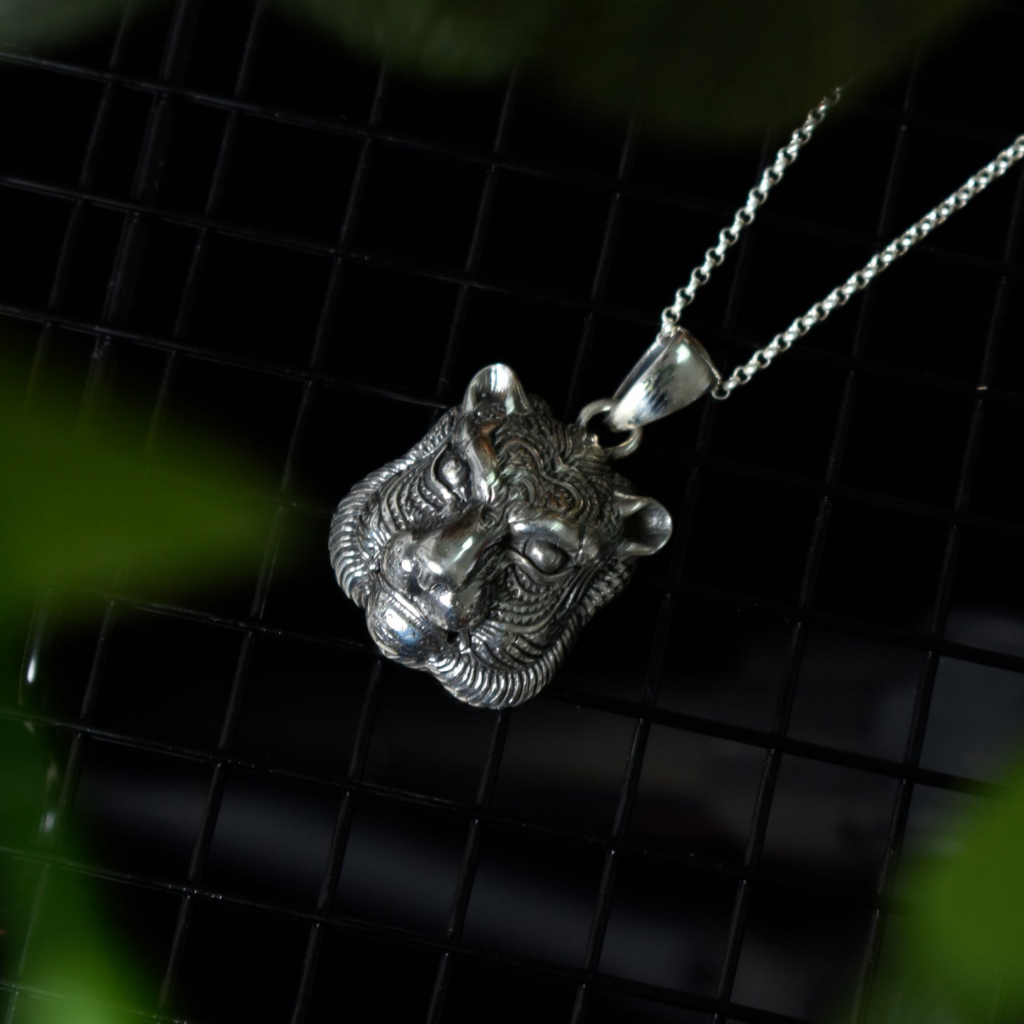 Panther Head Sterling Silver Gold Brass Necklace Pendant Jewelry
