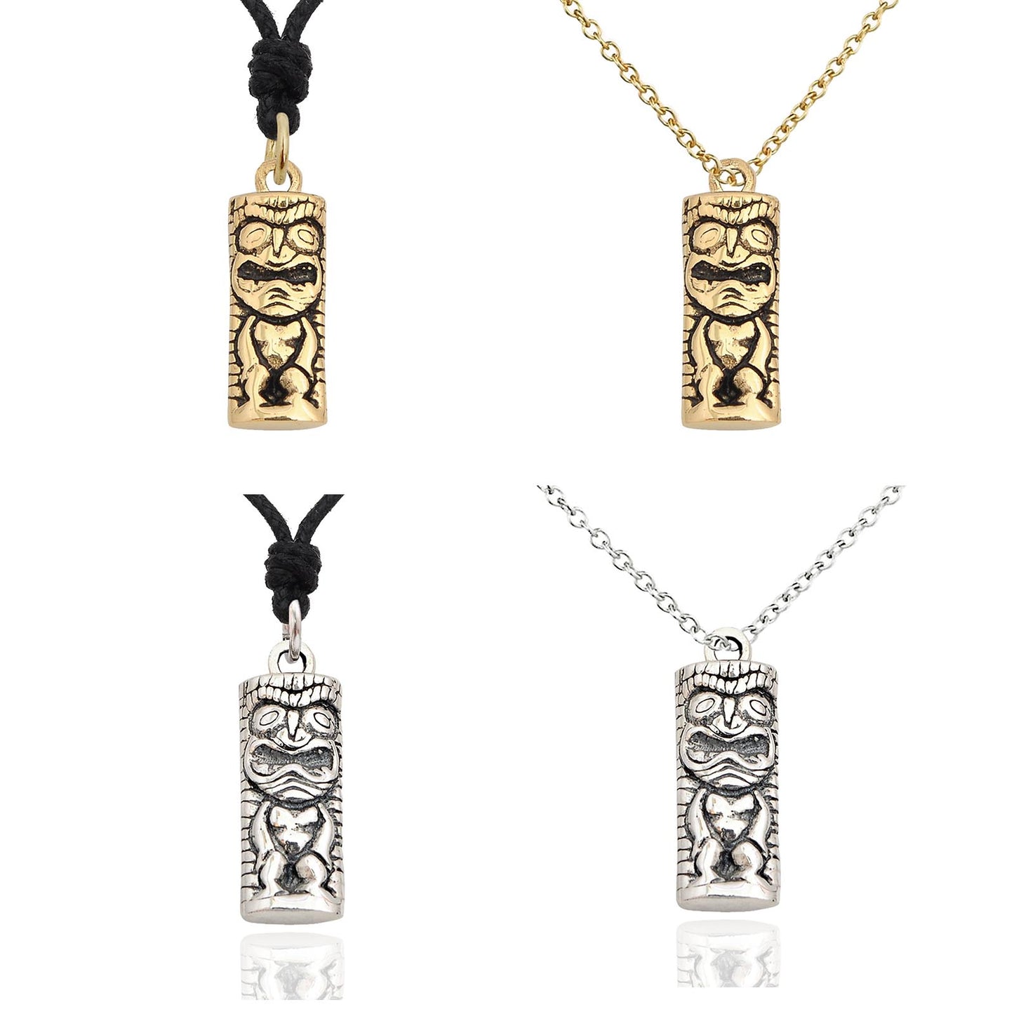 Hawaiian God 92.5 Sterling Silver Gold Brass Necklace Pendant Jewelry