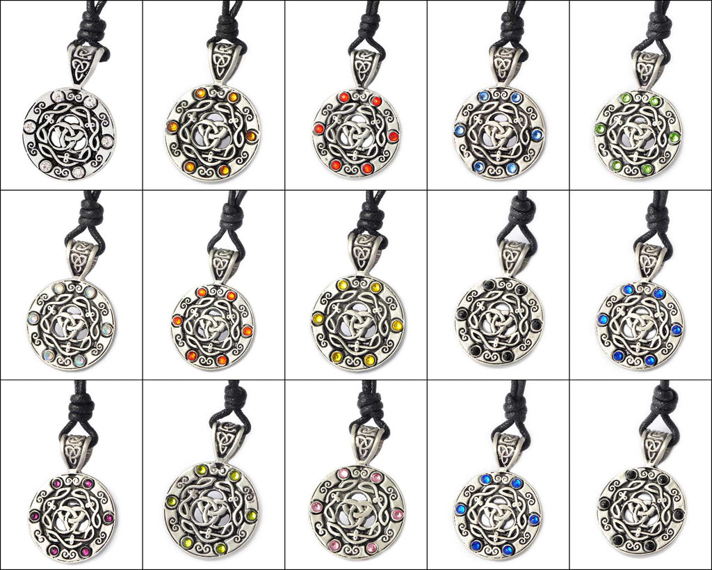 Colorful Celtic Trilogy Silver Pewter Charm Necklace Pendant Jewelry