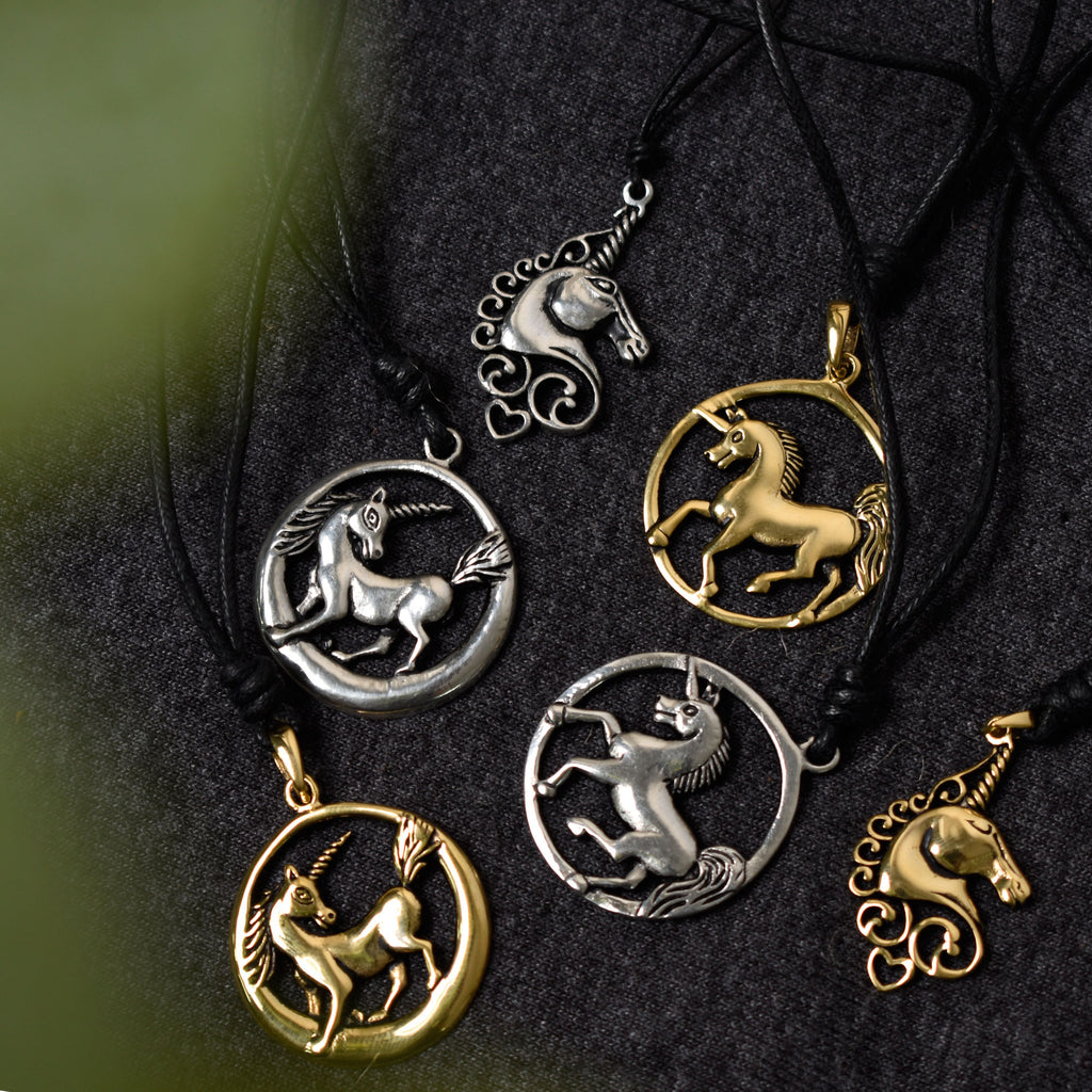 Unicorn 92.5 Sterling Siver Pewter Gold Brass Charm Necklace Pendant Jewelry