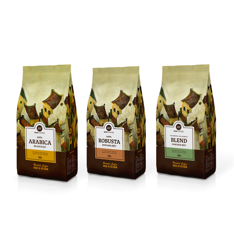 Drip Styled Vietnamese Grounded Coffee Robusta, Arabica, & Blended 500 grams by HanCoffee